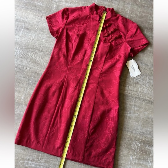 Vintage Y2K Rampage Cheongsam Dress 9 Red Floral Asian Grunge USA Qipao NWT - Picture 10 of 14